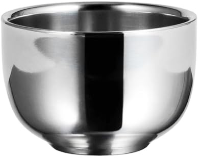 VINTORKY Bol à Mousse à Raser en Acier Inoxydable Compact pour Homme, Bol à Savonnette Facile à Nettoyer pour Usage Familial et Professionnel