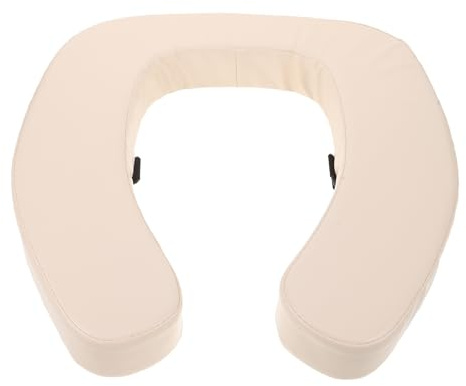 HOLIDYOYO Cojín para Asiento de Inodoro Acolchado con Elevación Aumentada, Asiento de Inodoro Blando Antideslizante para Personas Mayores, Elevador para Baño en Color Beige Crema