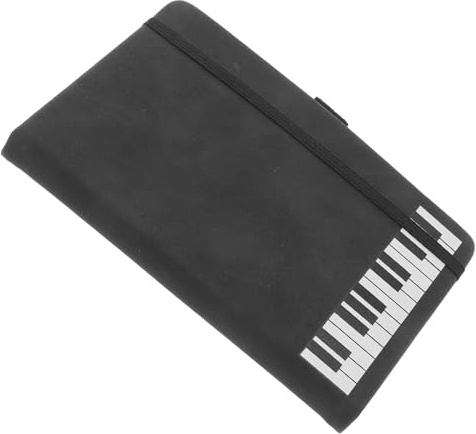 INOOMP Notizbuch A6 mit Klaviermotiv aus Pu Leder Glattes Schreibpapier Multifunktional für Musikliebhaber und Büroangestellte zum Planen und Tagebuchführen