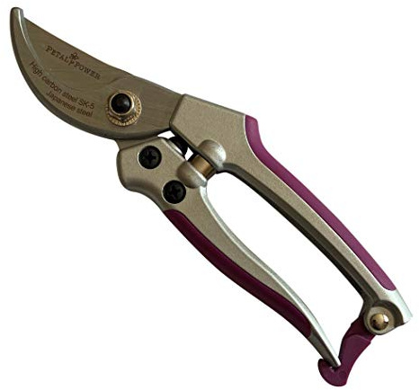 Ladies Garden Secateurs - Lightweight Super-Strong Pruners - 7 for Small Hands & 8 for Medium - Large Hands - Perfect ladies Gardening Gift - (7, Purple)