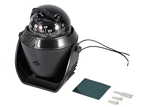 Tbest Allroundljus LED-båt, båtkompass navigeringskula kompass båtkompass, högprecisionsbilbåt marinkompass LED-ljus vridkompass navigation elektronisk kompass för marinbil