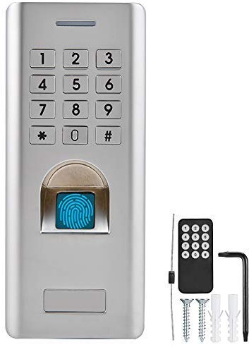 Diyeeni Fingerabdruck Zutrittskontrollsystem, Elektronisch Türöffner Access Control mit Keypad, IP66 Wasserdicht, Wiegand 26 Digit Output, Unterstützt 1000 Fingerabdrücke + 2000 PIN, für Innen Außen