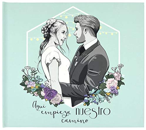 Recuerding - Álbum de Fotos de Bodas · Pareja, 48 Páginas (27x24cm) | para Escribir y Pegar | Moderno y Vintage | Scrapbooking | Libro de Firmas | Novios, Parejas y Recién Casados | Hecho en España
