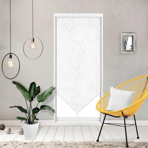 Soleil d'ocre, Osaka Voile Porte fenêtre, Polyester, Blanc, 70x200 cm