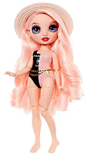 RAINBOW HIGH Pacific Coast-Bella Parker – Poupée Mannequin Rose avec 1 Tenue, des Jambes interchangeables & 1 Socle – avec 1 Serviette, 1 Sac & + -À Offrir, 6 Ans +, 578352EUC