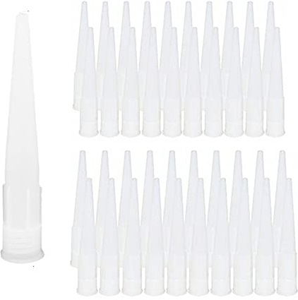 XHBTS 180pcs Plastic Caulking Gun Extender Caulk Nozzle Tip Tool for Sausage Caulking Gun, Caulk Nozzles Applicator, Easy to Use, White