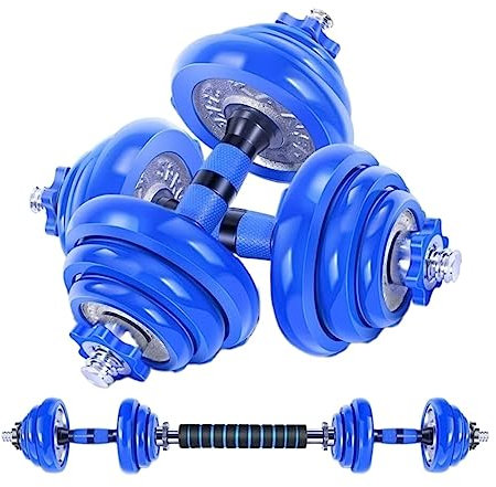 Kurzhanteln Hanteln 2 Stücke Hantel Mit Gummi Hülse Männer Frauen Fitness Abnehmbare Hantel Hantel Übung Arm Muskeln Sport Ausrüstung Hantel Workout (Color : Blu, Size : 30kg(15kg*2))