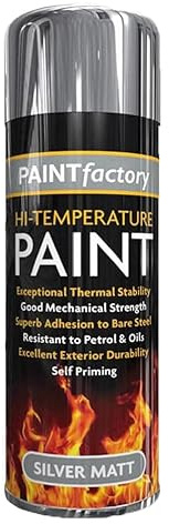 Nurano - High Temperature Spray Silver Paint 300 ml, Heat Resistant Up to 600°C Wood Burners Stove Paint Quick Drying Engine, Exhaust, and BBQ Grill Paint Used for Metal