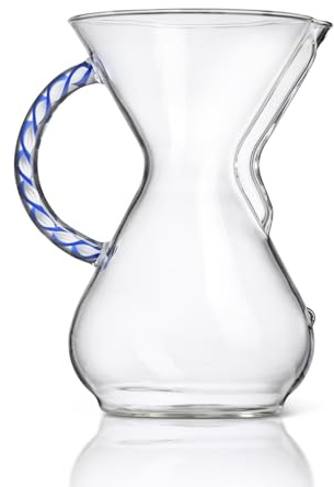 Chemex Pour-Over Glass Coffeemaker - Twisted Glass Handle Series - 6-Cup Tidal - Exclusive Packaging