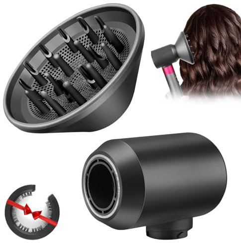 Diffuser Nozzle & Conversing Adapter with Filter Cleaning Brush Kit for Dyson for Airwrap Styler HS01 HS03 HS05 Hair Dryer Attachment Parts, Converting for Styler To Hair Dryer