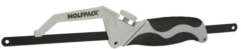 WOLFPACK LINEA PROFESIONAL Mini Sierra Empuñadura Aluminio Con Hoja 300 mm. Ajustable, Hoja Corte HSS, Serrucho, Segueta, Segueta, Mini Arco Sierra
