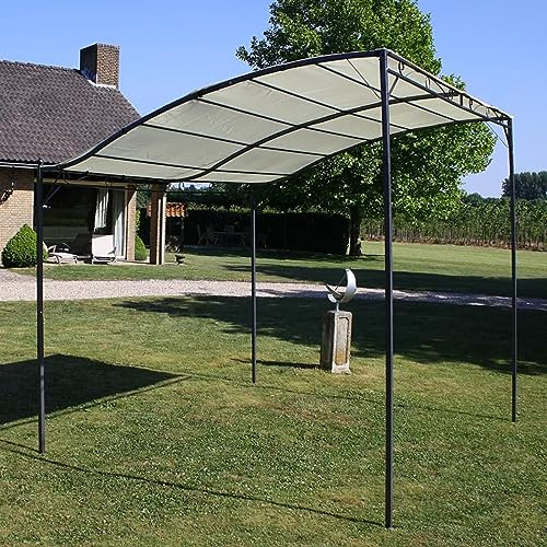 ARKEM Gazebo in Tessuto Bianco Crema,Gazebo Pergola Con Telo Impermeabile Richiudibile E Struttura Rettangolare In Acciaio Inossidabile Ad Alta Densità, Per Arredo Giardino, Terrazzo e Attività Commer
