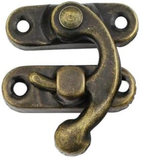 CTDWNT Antique Brass Metal Bronze Hook Purse Hasp Lock Vintage Wooden Clasp Jewelry Hasps Buckle Box Latches