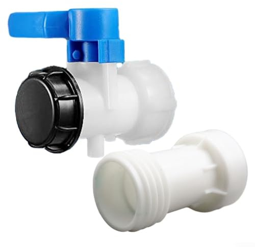 IBC Outlet Valve, 62mm IBC Ball Valve Outlet Tap Tank Connector Rainwater Extend The Spout For IBC Water Tank, Aquarium, Garden Irrigation