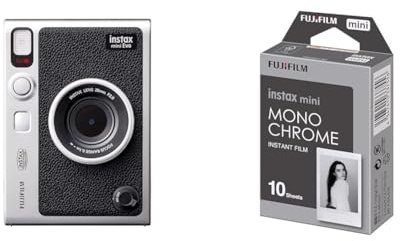 FUJIFILM INSTAX Mini Evo Black USB-C & m Instax 70100137913 Mini Développement Instantané Monochrome