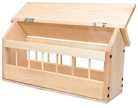 CAXUSD Holz Taubentrog mit Mehrfach Schlitzen Futterbehälter für Pigeons Kleintiere