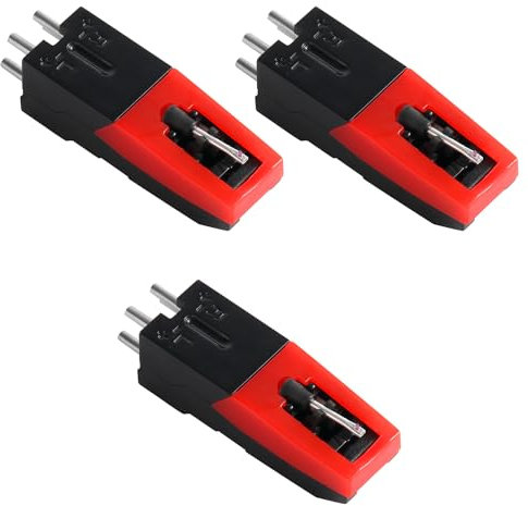 3 Stück Universal Platten Spieler Patrone, Vinyl-Plattenspieler-Patronen Ersatz Diamond Stylus-Nadel Plattenspieler-Nadel Plattenspieler-Nadel für LP-Phonograph, Victrola, ION, Crosley