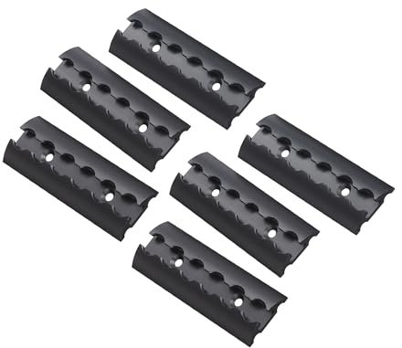 FTsolid 6X 15cm Alu Airlineschiene Zurrschiene mit Bohrungen Ladungssicherung Aluminium (Schwarz, halbrund)