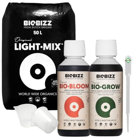Weedness BioBizz Light Mix 50 L Set – Terreau organique + nutriments pour jeunes plantes