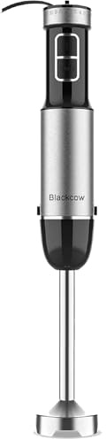 Blackcow Immersion Blender Handheld, 800W Powerful Electric Hand Blender with Titanium Alloy Blades, 12 Speeds & Turbo, Electric Hand Mixer for Smoothies, Soups, Baby Food and Purees