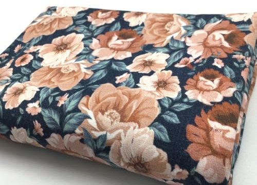 Sweat FLOWERS | blue shadow & navy | by Poppy | Meterware | ab 50x145cm (navy)