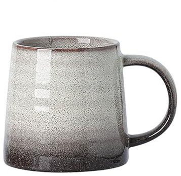 Jarsense Ceramic Mug 450ml Coffee Mug with Handle Mug Breakfast Mug Milk Oatmeal Mug Water Mug Tea Cup (B_Grey)