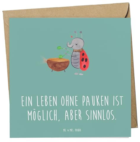 Mr. & Mrs. Panda Grußkarte Pauken Leben - Geschenk, Orchester, Musik, Musiker, anlasskarte, Glückwunschkarte, klassische, Schlagzeug, doppelkarte, Lernen, faltkarte, Musikinstrument, Klappkarte
