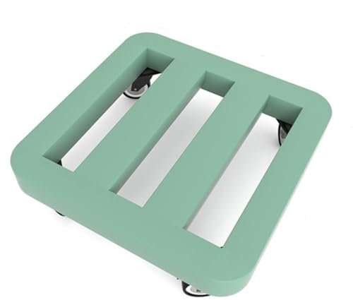 Mobile Quadratischer Pflanzenwagen,mit Feststellbaren Rollen,Blumentopf Schale aus Metall Universal-Rad-Tragende Halterung Indoor Outdoor Transporthilfe für Pflanzen(Size:40*40 CM,Color:Grün)