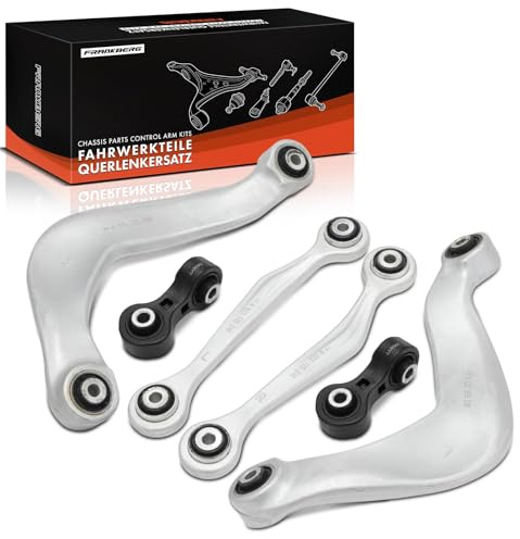 Frankberg 4x Querlenker + 2x Koppelstange Hinten Links Rechts | Kompatibel mit A4 8K2 A5 8T3 A6 4G2 4GC A8 4H2 4H8 4HC 4HL Q5 8RB Replace# 8K0505323H