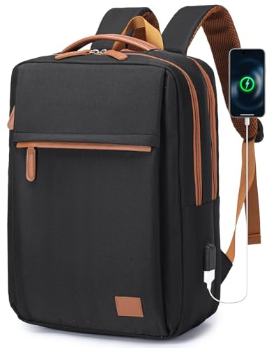 BAGROUPS Sac à Dos Voyage Cabine Avion 40x30x15 Air France British Airways 20L Sac à Dos Ordinateur Portable 15,6 Pouces Bagage à Main Homme Femme Imperméable avec USB Charging Port Affaire (Noir)