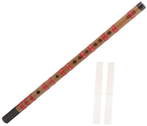 VICASKY Traditionelle Bambusflöte für Anfänger Dkey Musikinstrument mit Einfacher Intonationsanpassung und Flötenfolie Lange Flöte mit Aussehen für Musikliebhaber und Schüler