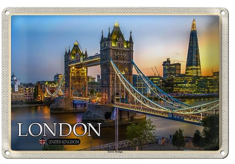 London | United Kingdom | Tower Bridge | Plaque en tôle | 30 x 20 cm