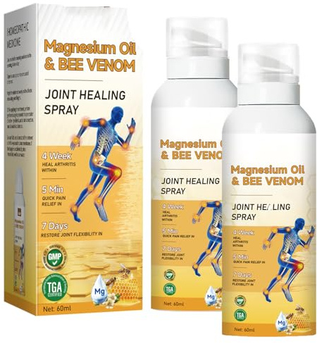 Magnesium Oil,2PCS Knee Relief Spray,Muscle Relief Serum,Shoulder & Arm & Back & Leg,Effectively Reduce Joint Discomfort,Soothing Magnesium Joint Spray,Bee Venom Joint for Women & Men-60ML*2