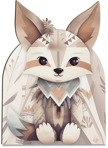 Karte zur Geburt Boho Fuchs Holzkarte - Geburtstagskarte - Zur Geburt Mädchen Karte, Baby Mädchen Geschenke Zur Geburt, Zur Geburt Junge, Zur Geburt Junge Geschenk, Geschenk Zur Geburt Junge