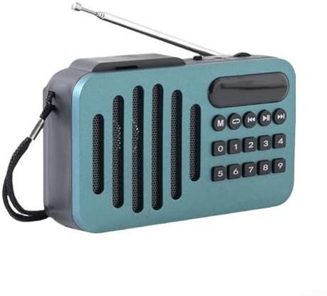 Radio FM Portátil Con Altavoz De 5 W, Batería Recargable Y La Mejor Recepción. Radio FM Ligera Con Potente Altavoz De 5 W Y Batería De Larga Duración De 800 MAh(Blue)