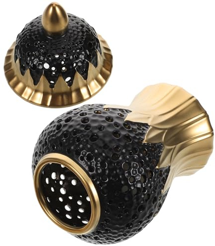 POPETPOP Adornos Generales Para Tarros Jarrón De Tallado Decorativo Hogar La Oficina Fiestas Tarro De Hueco Para Ajo Decorativo Con Tapa