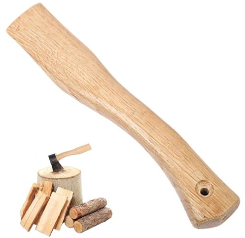 Pick Axe Handle, 11inch Wooden Curved Hatchet Handle Replacement with Hanging Hole for Hickory Axe