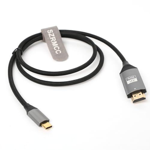SZRMCC Cable trenzado USB tipo C a HDMI para monitor 4K a 60Hz para iPhone 15/16 Thunderbolt 4/3, MacBook iPad Surface Pro Galaxy S/Note/Tab TV, proyector (USB C-HDMI macho, 95 cm/3 pies)