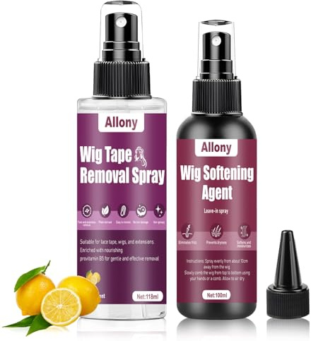 ALLONY Removedor de Extensiones Adhesivas, 118ml Removedor de Pegamento de Encaje, 100ml Spray Alisante para Pelucas, Extensiones de Cabello, Pelucas Piezas, Limón Spray Removedor de Extensión