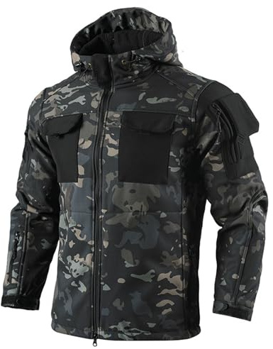 MOKBAY Militär Jacke Herren Camouflage Drückjagd Jacke Army Multicam Angeljacke Outdoor Feldjacke Taktisch Jagdjacke Military Softshelljacke
