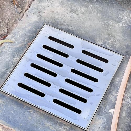 Stainless Steel Outdoor Drainage Grate - 60x30x3cm Permeable Square Rainwater Drainage Grate for Underground Trough, and Rust-Resistant Waterproof Solution