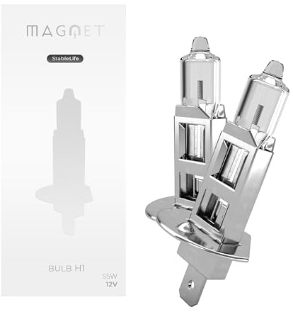 Magnet H1 Halogen-Leuchtmittel 55 W 12 V (2 Stück) P14.5S – Licht 3400 K warmweiß – stabile Lebensdauer – lange Lebensdauer – Code-/Straßenbeleuchtung