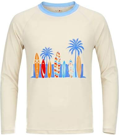 weVSwe UV Shirt Kinder Jungen Langarm UPF50+ Recyceltem Rashguard 2-12Jahre | OEKO-TEX Stoff,Schnelltrocknend, Atmungsaktiv,Elastisch,Umweltbewusstsein,Unsichtbares Etikett,Surfen,Strände, Schwimmbäder.