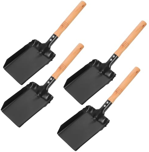 SEWOART Set 4 Pale per Cenere in Frassino Leggero, Pala a Mano Ergonomica per Raccolta Cenere e Carbone, Attrezzi per Caminetti e Barbecue Domestici, Pratici e Maneggevoli per Uso in Casa