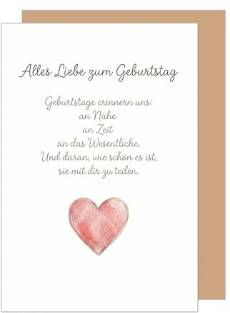 Edition Seidel Premium Glückwunschkarte zum Geburtstag mit Umschlag. Grußkarte Karte Geburtstagskarte Spruch für Mann Frau Freund Freundin Liebe Nähe Kompliment Herz (G4117 SW126)