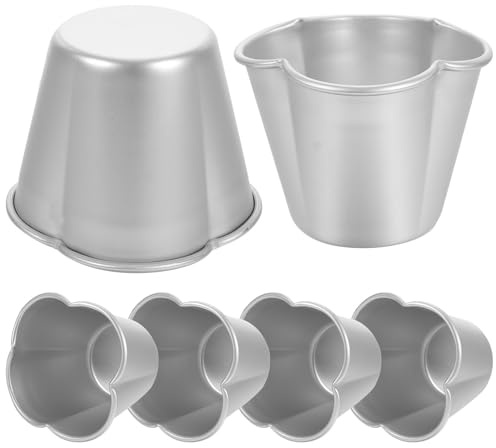 Lurrose Stampi per Muffin in Lega di Alluminio 6 Pezzi, Pirottini Antiaderenti per Dolci e Budini, Mini Teglie da Forno per Crostate e Torte, Accessori Cucina per Preparazioni Casalinghe