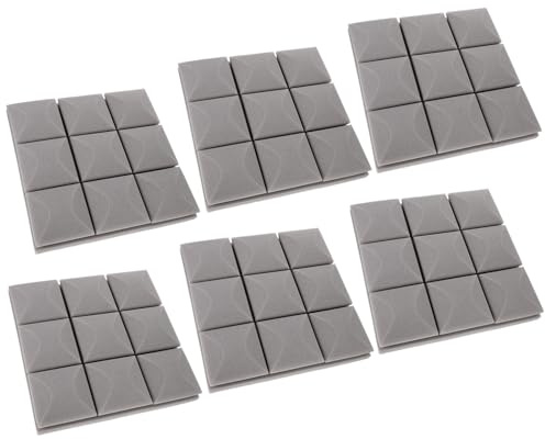 CVUTOVO 6pcs Noise Reduction Wall Panel Acoustic Absorption Panel Soundproofing Plate Grey Rubber Cotton Creative Design Diminish Echoes Soundproof for Home Theaters Cover A Large Area