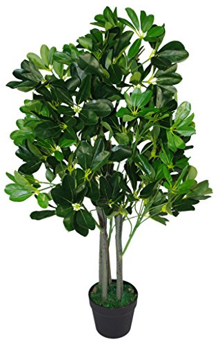 Leaf Artificial Ficus Tree/Plant, Dark Green, 95cm