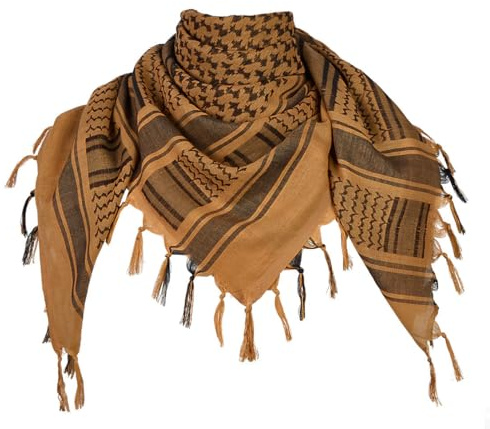 MiaoMa Shemagh Palästinenser Tuch 110 x 110 CM Baumwolle Militär Tactical Desert Schal Arabischer Wüsten Schals Unisex Halstuch Kopftuch für Männer und Frauen