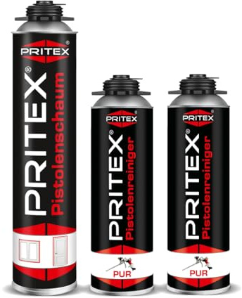 PRITEX Bauschaum Set, 1x 750ml Pistolenschaum, 2x 500ml Reiniger